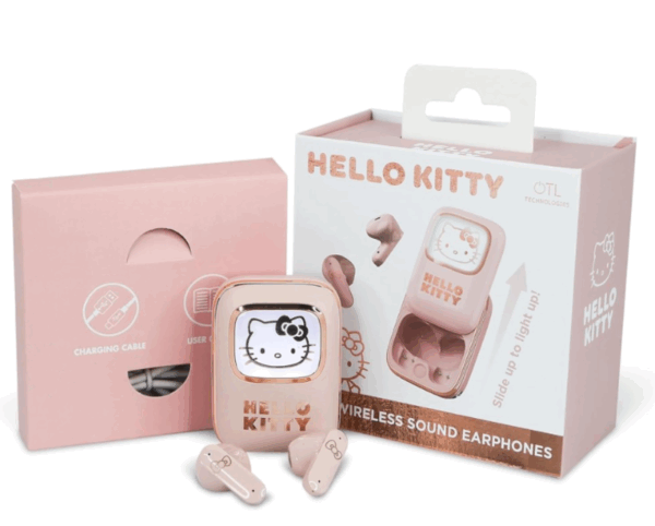 AURICULARES C/MICROFONO TWS SLIDE EARPODS HELLO KITTY ROSA / BLUETOOTH 5.3 /