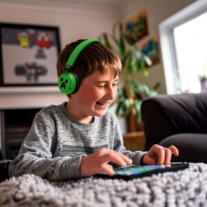 AURICULARES PARA NIÑOS MINECRAFT VERDE / BLUETOOTH 5.0 /