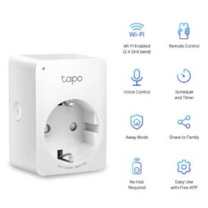 ENCHUFE WIFI SMART PLUG INTELIGENTE TP-LINK TAPO P100 / WIFI / BLUETOOTH / CONTROL DE VOZ
