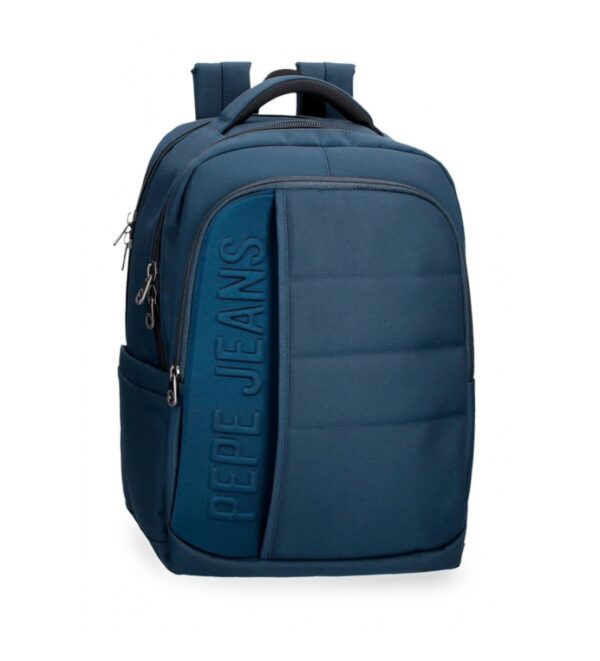 MOCHILA DE VIAJE CABINA PEPE JEANS ANCOR POLYESTER AZUL MARINO GRAN CAPACIDAD / VARIOS COMPARTIMENTOS / PORTATIL 15.6" / TABLET / BOLSA DE EQUIPAJE / INCLUYE PUERTO DE CARGA USB / 7012341