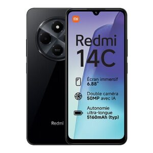 TELEFONO SMARTPHONE XIAOMI REDMI 14C NEGRO / HELIO G81 / 6 GB / 128 GB / 6.88" / DUAL SIM / CAMARAS 50 MPX - 13 MPX / 5160 mAh / MZB0HQ2EU