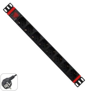 REGLETA 8 ENCHUFES SHUCO CON PROTECCION WPN PARA ARMARIO RACK P/N: WPN-PDU-G01-08